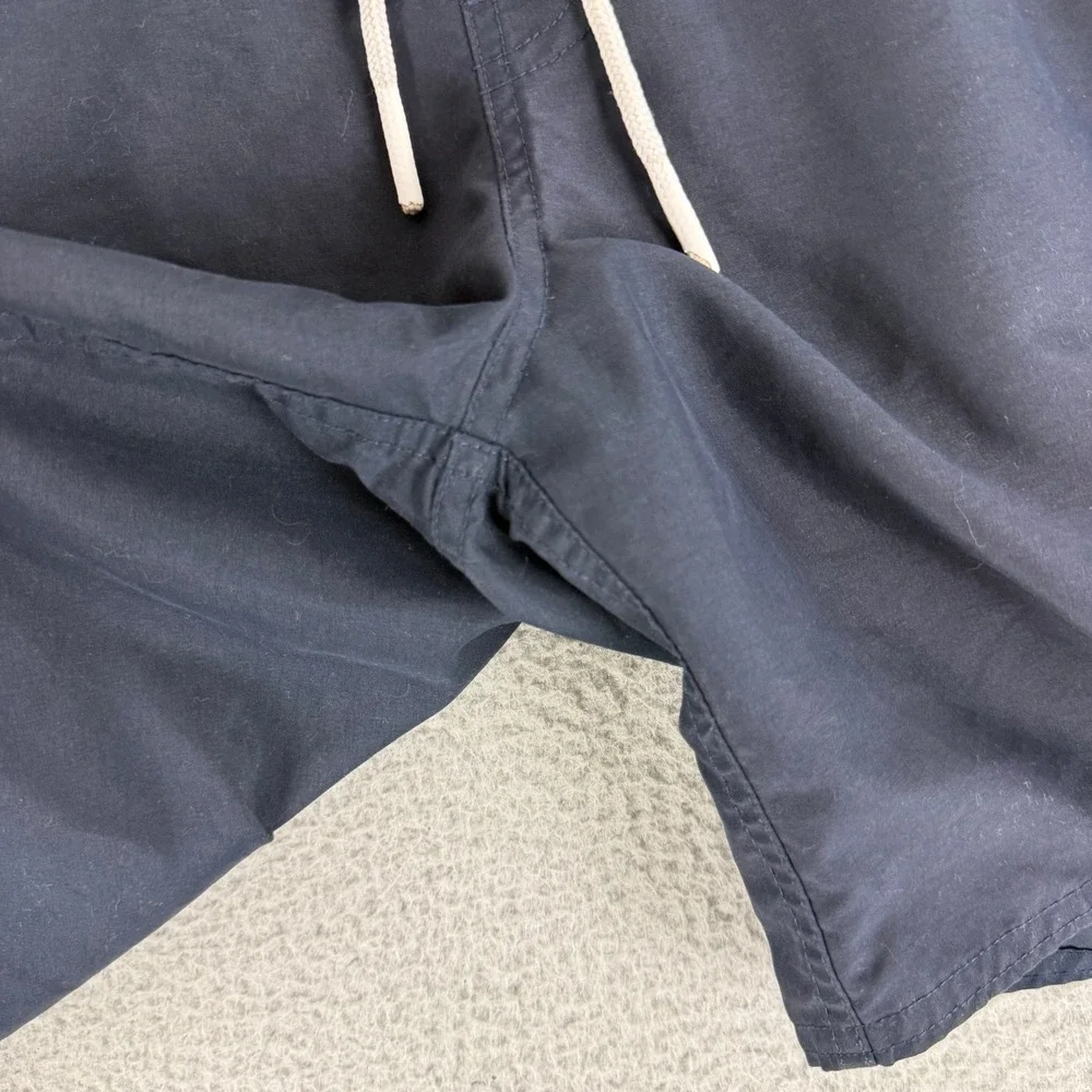 Saturdays NYC Swim Trunks Mens XS Navy Blue Elastic Waist Slash Logo Swim Shorts